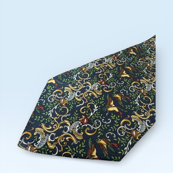 Ferragamo Silk Green Tie - Picture 2 of 3